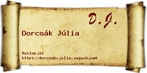 Dorcsák Júlia névjegykártya