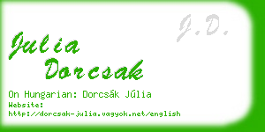 julia dorcsak business card