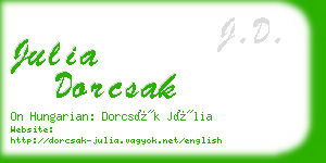 julia dorcsak business card